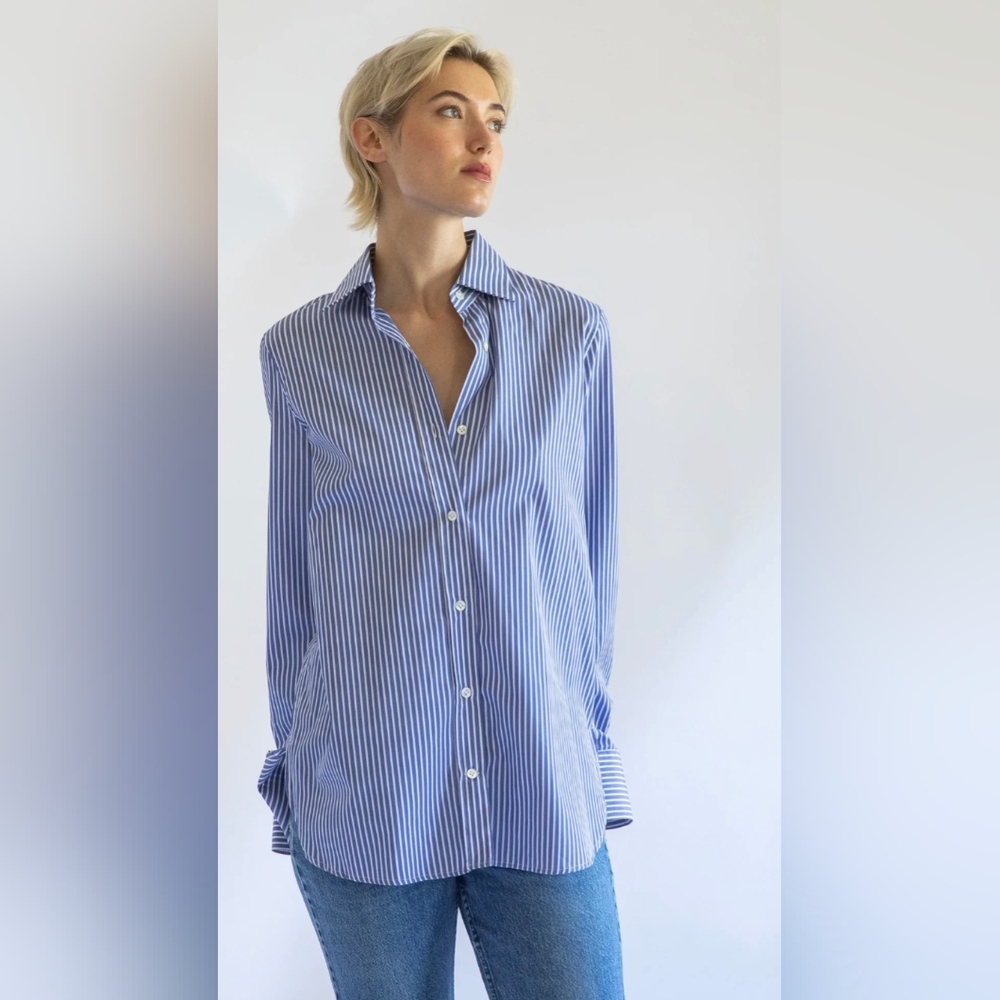 Real Clothes Men's Blue Striped Shirt 6